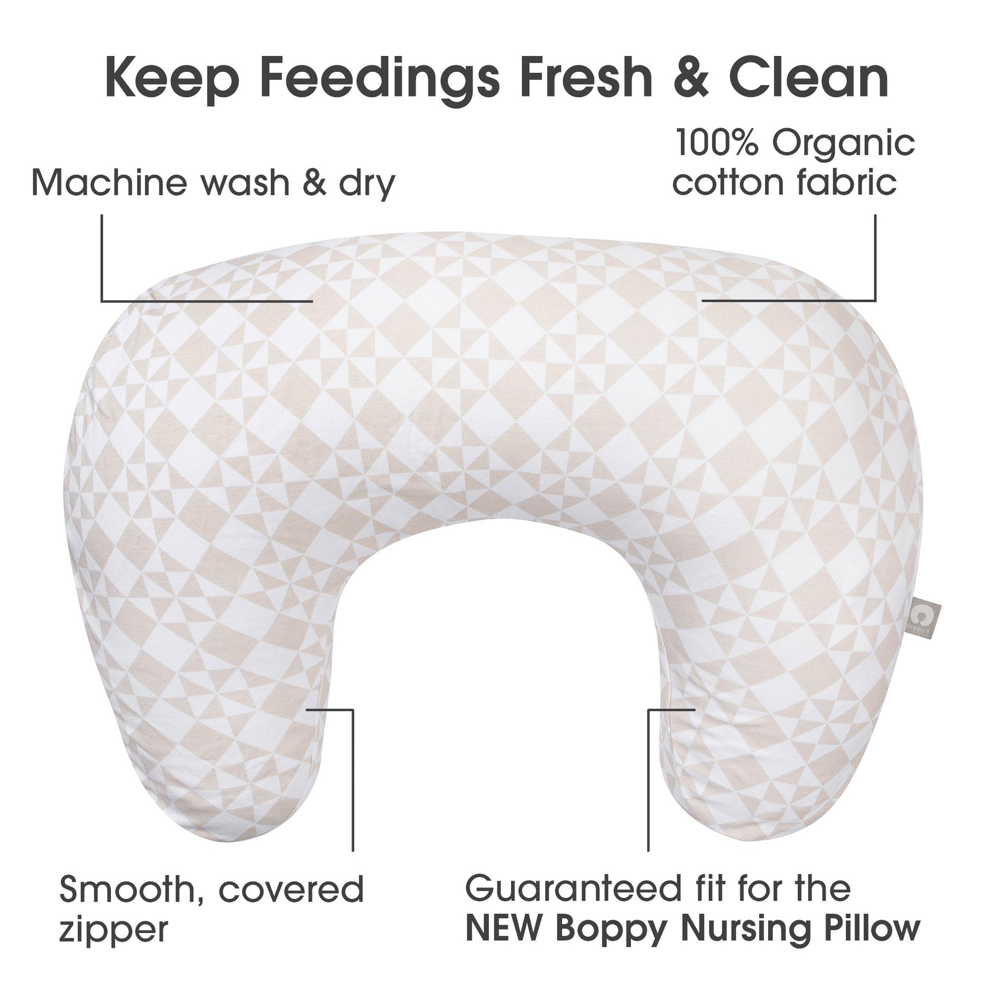 New Boppy Nursing Pillow Organic Cotton Cover